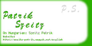 patrik szeitz business card